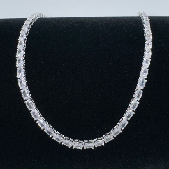 28ct Oval Tennis Necklace - Picture 13 of 16